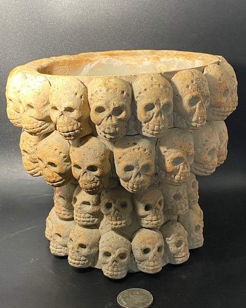 Circle of Skulls (lg) handmade pot
